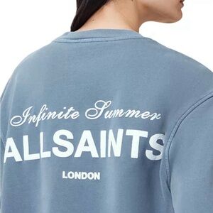NWOT All Saints Blue Grey Sweatshirt Medium RETAIL $258